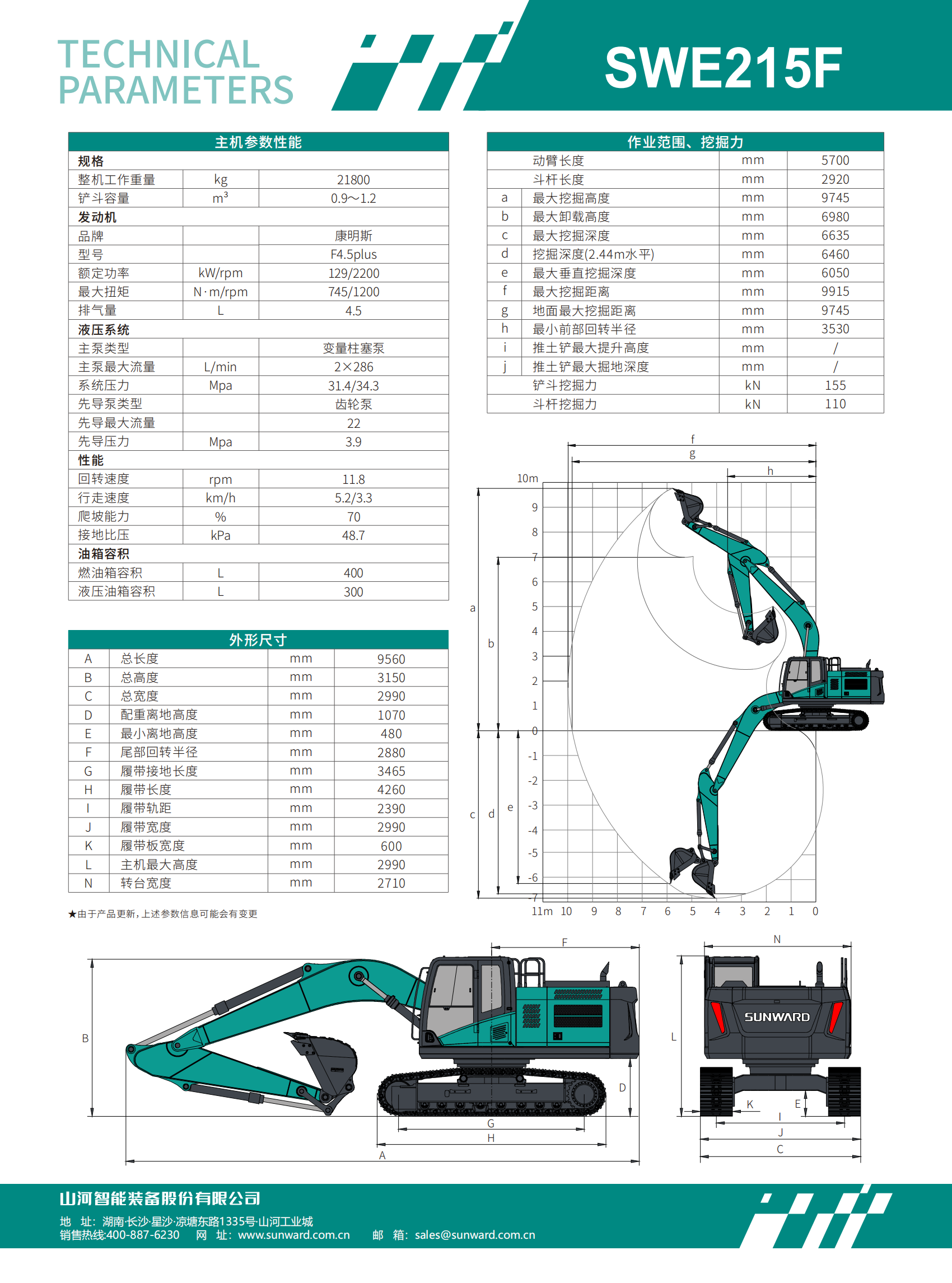 SWE215F 中型挖掘機(jī)