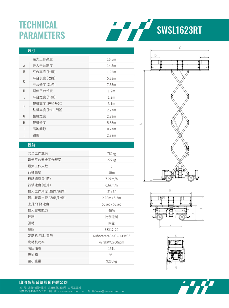 SWSL1623RT 越野剪叉式高空作業(yè)平臺