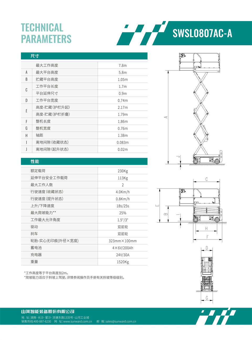 SWSL0807AC-A 全電動(dòng)剪叉式高空作業(yè)平臺(tái)